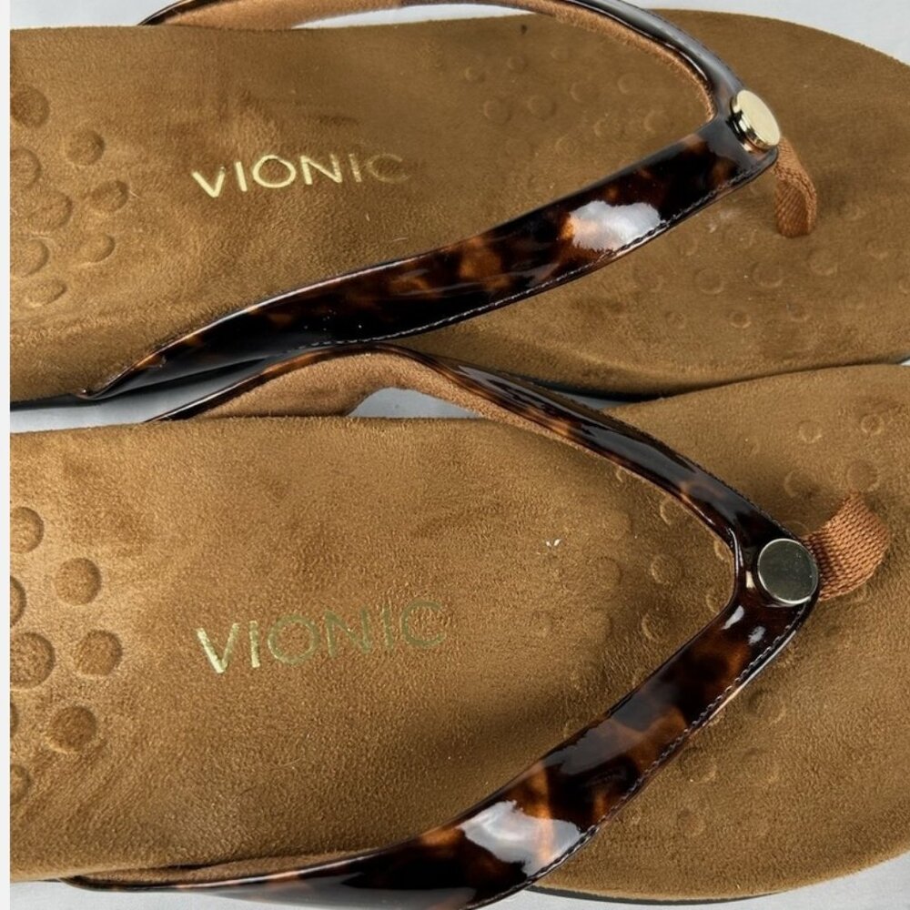 Unworn Vionic Mona Brown Tortoise Shell Print Lea… - image 4